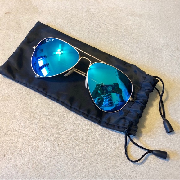 Sold Ray-ban Aviator Blue Flash Gold Frame - Picture 3 of 3